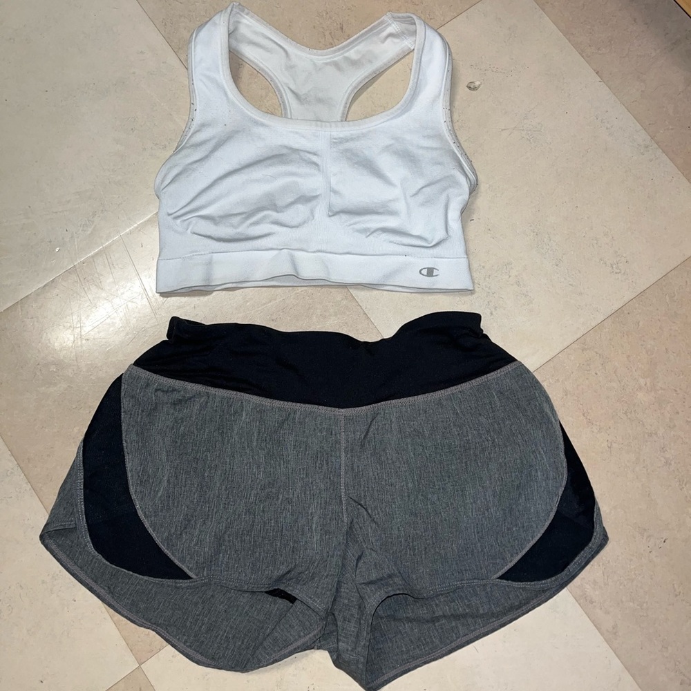 Champion workout set sports bra and shorts